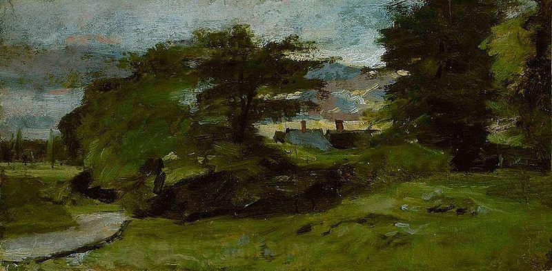 John Constable Landscape with Cottages Norge oil painting art